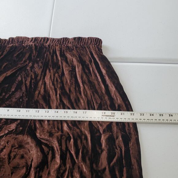 CP Shades Pants Womens Large Brown Crushed Velvet Pull On Elastic Waist Lounge - Picture 7 of 12